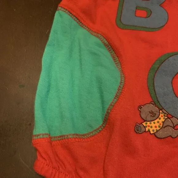 Vintage Buster Brown Romper Boys Baseball Player 3-6 Months Primary Colors - Picture 6 of 13